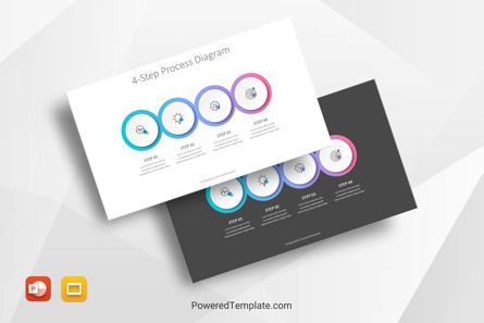 4-Step Process Diagram, Gratis Tema di Presentazioni Google, 10511, Infografiche — PoweredTemplate.com
