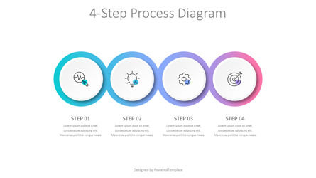 4-Step Process Diagram, 슬라이드 2, 10511, 인포메이션 그래픽 — PoweredTemplate.com
