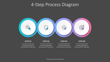 4-Step Process Diagram, 슬라이드 3, 10511, 인포메이션 그래픽 — PoweredTemplate.com