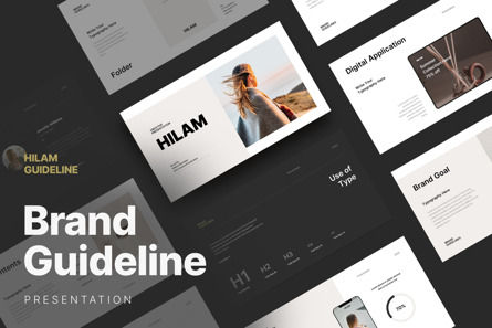 Hilam - Brand Guideline PowerPoint Template, PowerPoint Template, 10521, Business — PoweredTemplate.com