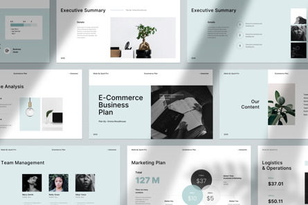 E-Commerce Business PowerPoint Template, Templat PowerPoint, 10526, Bisnis — PoweredTemplate.com