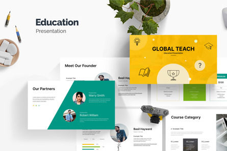 Global Touch Education Presentation, 10548, Education & Training — PoweredTemplate.com