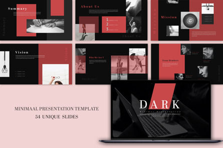 Dark Minimal Presentation Template, PowerPointテンプレート, 10567, ビジネス — PoweredTemplate.com