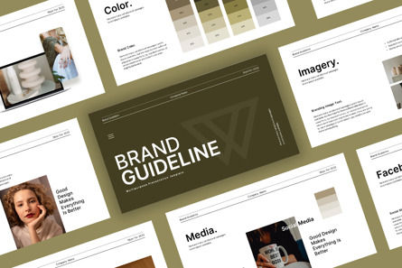 Brand Guideline Presentation Template, Plantilla de PowerPoint, 10579, Negocios — PoweredTemplate.com