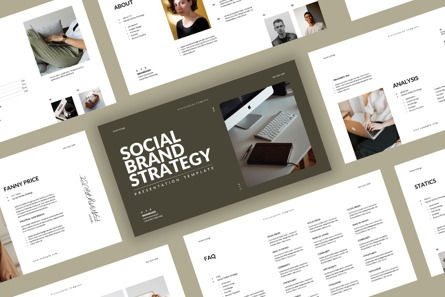Social Brand Strategy Presentation Template, PowerPoint Template, 10587, Business — PoweredTemplate.com