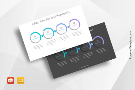 4-Step Flow Process Infographics, Gratuit Theme Google Slides, 10614, Schémas de procédés — PoweredTemplate.com