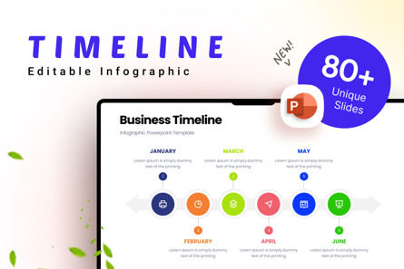 Timeline Business Infographic PowerPoint Template, 10620, Timelines & Calendars — PoweredTemplate.com