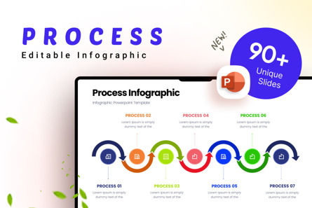 Process - Infographic PowerPoint Template, PowerPoint Template, 10622, Flow Charts — PoweredTemplate.com