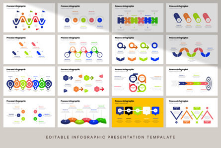 Process - Infographic PowerPoint Template, スライド 6, 10622, フローチャート — PoweredTemplate.com