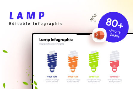 Lamp - Infographic PowerPoint Template, PowerPoint Template, 10623, 3D — PoweredTemplate.com