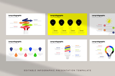 Lamp - Infographic PowerPoint Template, スライド 4, 10623, 3D — PoweredTemplate.com