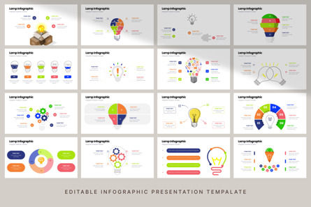 Lamp - Infographic PowerPoint Template, スライド 5, 10623, 3D — PoweredTemplate.com
