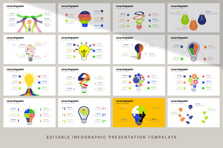 Lamp - Infographic PowerPoint Template, スライド 6, 10623, 3D — PoweredTemplate.com