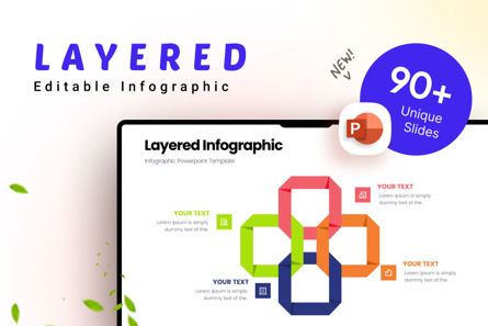 Layered - Infographic PowerPoint Template, 파워 포인트 템플릿, 10625, 3D — PoweredTemplate.com