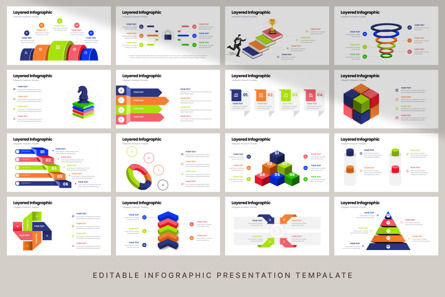 Layered - Infographic PowerPoint Template, スライド 5, 10625, 3D — PoweredTemplate.com
