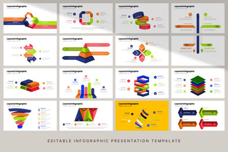 Layered - Infographic PowerPoint Template, スライド 6, 10625, 3D — PoweredTemplate.com