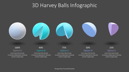 3D Harvey Balls Animated Infographic Slide, Slide 3, 10641, 3D — PoweredTemplate.com