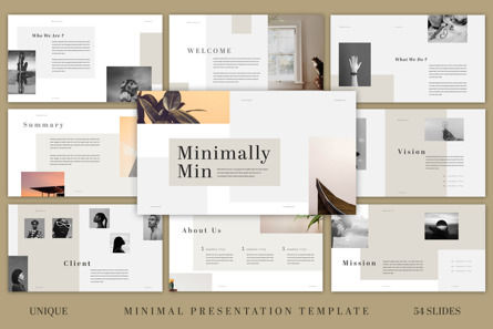Simple and Clean Minimal Presentation Template, Templat PowerPoint, 10643, Bisnis — PoweredTemplate.com