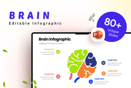 Brain - Infographic PowerPoint Template, PowerPoint-sjabloon, 10649, Infographics — PoweredTemplate.com