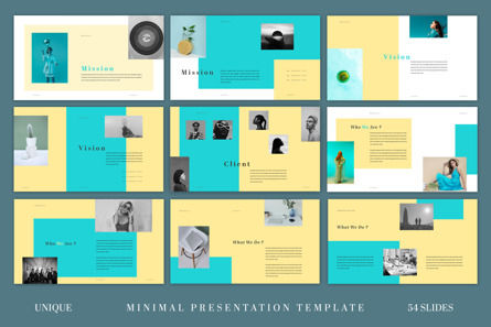 Minimal Presentation Template in Teal and Yellow Color, スライド 3, 10650, ビジネス — PoweredTemplate.com