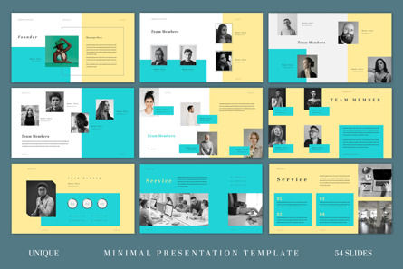 Minimal Presentation Template in Teal and Yellow Color, Diapositiva 4, 10650, Negocios — PoweredTemplate.com