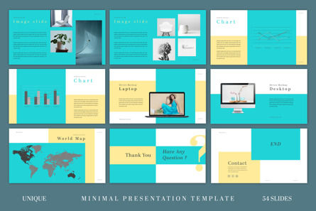 Minimal Presentation Template in Teal and Yellow Color, スライド 7, 10650, ビジネス — PoweredTemplate.com