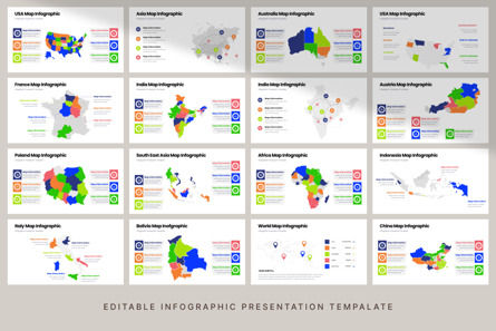 Map - Infographic PowerPoint Template, スライド 5, 10653, アメリカ — PoweredTemplate.com