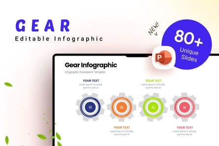 Gear - Infographic PowerPoint Template, 10658, 3D — PoweredTemplate.com