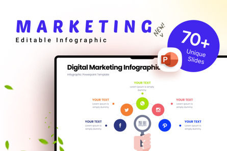 Digital Marketing - Infographic PowerPoint Template, 10665, 3D — PoweredTemplate.com