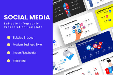 Social Media - Infographic PowerPoint Template, Slide 2, 10666, Art & Entertainment — PoweredTemplate.com