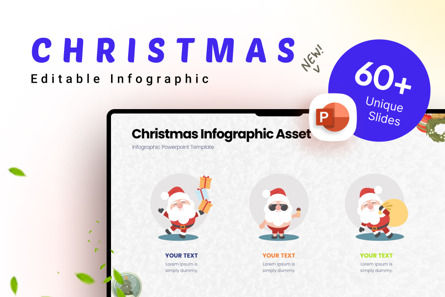 Christmas - Infographic PowerPoint Template, PowerPoint-sjabloon, 10671, Vakantie/Speciale Gelegenheden — PoweredTemplate.com