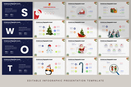 Christmas - Infographic PowerPoint Template, Dia 6, 10671, Vakantie/Speciale Gelegenheden — PoweredTemplate.com