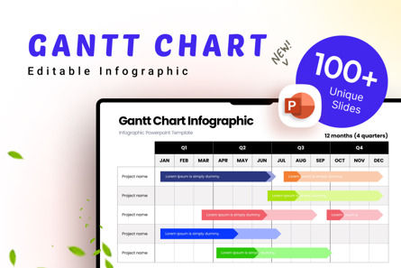 Gantt Chart - Infographic PowerPoint Template, 10672, Data Driven Diagrams and Charts — PoweredTemplate.com