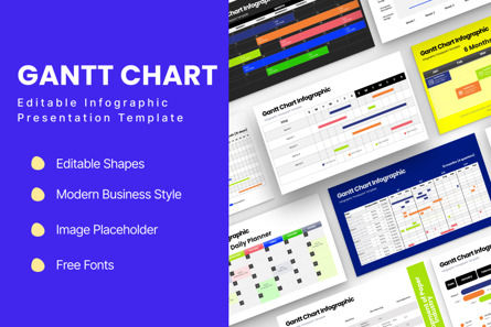 Gantt Chart - Infographic PowerPoint Template, Slide 2, 10672, Data Driven Diagrams and Charts — PoweredTemplate.com
