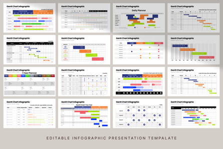 Gantt Chart - Infographic PowerPoint Template, Slide 5, 10672, Data Driven Diagrams and Charts — PoweredTemplate.com