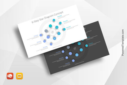 6-Step Star Diagram Concept, Gratuit Theme Google Slides, 10677, Concepts commerciaux — PoweredTemplate.com