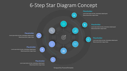 6-Step Star Diagram Concept, Slide 3, 10677, Business Concepts — PoweredTemplate.com