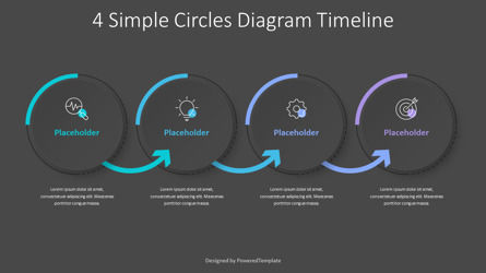 4 Simple Circles Diagram Timeline, Diapositiva 3, 10679, Animado — PoweredTemplate.com