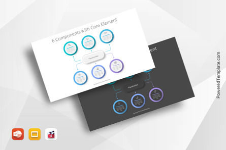 6-Step Core Diagram, Gratis Google Presentaties-thema, 10680, Geanimeerd — PoweredTemplate.com