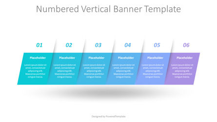 Numbered Vertical Banner Template Layout, Deslizar 2, 10683, Infográficos — PoweredTemplate.com