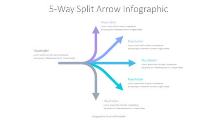 5-Way Split Arrow Infographic, Deslizar 2, 10684, Diagramas de Processo — PoweredTemplate.com