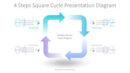 4 Steps Square Cycle Presentation Diagram, スライド 2, 10685, ビジネスコンセプト — PoweredTemplate.com