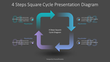 4 Steps Square Cycle Presentation Diagram, Slide 3, 10685, Concetti del Lavoro — PoweredTemplate.com