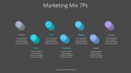 7Ps Marketing Mix Slide Template, Slide 3, 10687, Modelli di lavoro — PoweredTemplate.com