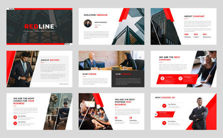 REDLINE - Busines Multiporpose PowerPoint Template, 슬라이드 2, 10698, 비즈니스 — PoweredTemplate.com