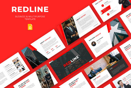 REDLINE - Busines Multiporpose Google Slide Template, Google Presentaties-thema, 10699, Bedrijf — PoweredTemplate.com
