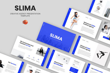 SLIMA - Creative Agency Powerpoint Template, Plantilla de PowerPoint, 10707, Negocios — PoweredTemplate.com