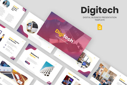 Digitech - Digital Business Google Slide Template, Tema Google Slides, 10714, Teknologi dan Ilmu Pengetahuan — PoweredTemplate.com