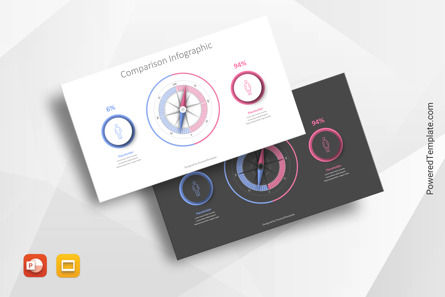 Compass Comparison Diagram Concept, Gratis Google Presentaties-thema, 10722, Business Concepten — PoweredTemplate.com