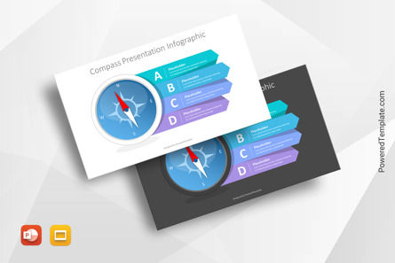 Compass Presentation Infographics, Kostenlos Google Slides Thema, 10724, Business Konzepte — PoweredTemplate.com